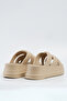 Women's Beige Cross Banded High Sole Eva Slippers 6.5cm Byndpcb01 - 8