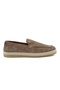 Genuine Suede Leather Beige Loafer Men's Shoes - Rubber Sole - 4154