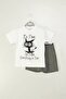 Printed Summer Short Sleeve T-Shirt and Shorts Cotton Comfortable Fit 2-Piece Boys' Set