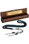 Men's Barley Cut Water Green Vernier Powder Amber Rosary