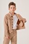 Double Pocket Buttoned Gabardine Boy's Jacket - 5