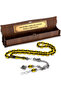 Men's Gift 7X11Mm Powder Amber Prayer Beads with Heart and Infinity Figure