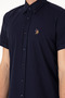 Men's Navy Blue Short Sleeve Shirt 50298007-Vr033 - 7