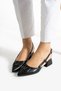 Women's Square Heels 4 cm Pointed Toe Open Back V Buckle Detail Business Office Daily Women's Shoes - 3