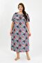 Women's Plus Size Short Sleeve Salmon Maternity Nightgown 1377 - 3