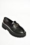 T996191208 black patent leather thick soled women's shoes - 6
