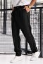 Front Double Pleated Zippered Elastic Waist Jogger Men's Trousers - Black - 2