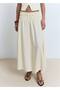 Gathered Paneled Midi Skirt