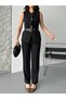 Women's Belted Vest Palazzo Pants Suit Two-Piece - 8