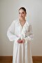 White V-Neck Ruffle Detailed Shirt - 3