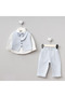 Baby Boy Muslin Bow Tie Vest Shirt Pants 4-Piece Set Stylish Mevlütlük Eid Special Day - 3
