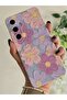 Samsung Galaxy S23 Fe Compatible Pastel Colorful Flowers Patterned Transparent Phone Case - 4