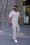 Men's Polo Collar (t-shirt + trousers) comfortable fit zip detail top and bottom set - 4