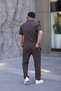 Men's Polo Collar (t-shirt + trousers) comfortable fit zip detail top and bottom set - 2
