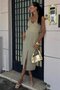 Front Slit dress with chest accessory 2899 - 7