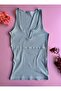Camisole 4-Pack Deep, Powder, Blue, Black, White |   Women's T-Shirt/Blouse with V-Neck and Lining - 4