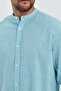 Linen Look High Collar Green Shirt - 5