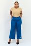 Women Regular Fit Wide Leg Trouser Pants, Teal Green - 4
