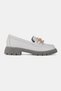 Women's Gray Genuine Natural Leather 36-41 Number Stone Loafer Shoes - 4