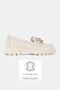 Women Beige Genuine Natural Leather 36-41 Number Stone Loafer Shoes - 2