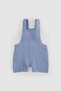 Organic Cotton Muslin Baby Blue Shorts Salopet - 4