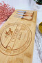 Cheese Presentation Board Bamboo and Stainless Knife Set Magnet Board - 4