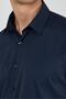 Navy Blue Hard Collar Pocketless Gabardine Long Sleeve Slim Fit Flexible Shirt 1004250234 - 4