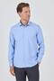 Blue Long Sleeve Hard Collar Cotton Slim Fit Shirt 1004250160 - 2
