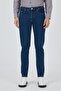 Navy Blue Gabardine 5 Pocket Straight Leg Casual Slim Fit Cotton Denim Trousers 1023250155 - 2