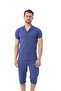 Men's Mechanical Linen Shirt Below Knee Capri Suit - 3