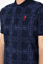 Men's Regular Fit Polo Neck Navy Blue Patterned T-Shirt 50299641-Vr033 - 7