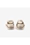 Women's 4cm Rubber Sole Slingback Leather Beige Wedge Heeled Sandals 107616 - 4
