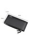 16 Card Holder Double Zipper Long Unisex Wallet Black - 2