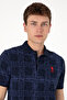 Men's Regular Fit Polo Neck Navy Blue Patterned T-Shirt 50299641-Vr033 - 2
