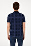 Men's Regular Fit Polo Neck Navy Blue Patterned T-Shirt 50299641-Vr033 - 5