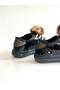 Girl's Black Glittery Pompom Sports Sneaker Shoes - 7