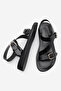 Genuine Leather Eva Sole - Ankle Strap Buckle Casual Women's Sandals Black - 8