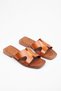 Genuine Leather Women's Tan Slippers