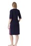 Women's Cotton Lycra Fabric Zippered Dress / Navy Blue 7124 - 4