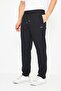 Men's Large Size Straight Leg Relaxed Cut Sweatpants Black 6503-S