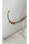 Colorful Bead Summer Anklet with Gold Drop Tip - 2