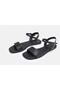Large size women's sandal 41-42-43-44-black leather - 7