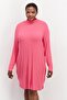 Women Plus Size Ribbed Mini Dress, Pink