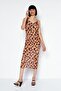 Women Animal Print Sheath Dress, Brown