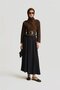 Crinkled Satin Skirt 25Yh5601 Navy Blue - 2