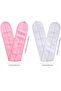 SPA Headbands Facial Skin Care Make Up Bath Shower Wide Head Wrap (WHITE/PINK, 2 PIECES) - 3