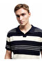 Striped Short Sleeve Regular Fit Polo Neck Knitwear T-Shirt