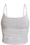 Women's White Striped Slim Strap Tank Top