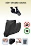 Black, Arora Ar Cappucino 125, Motorcycle Tarpaulin, Lock Compatible, Rear Bag Incompatible