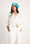 Women's White Lace Striped Woven Shirt 1188 60283346 - 3
